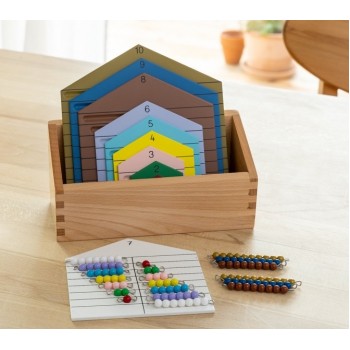 MONTESORI PĒRLĪŠU MĀJAS KOMPLEKTS AR PĒRLĪŠU STIEŅIEM