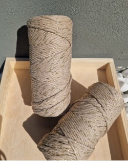 Makrame Mezglošanas Aukla 3 mm Brown Gold 100 m - OUWAKIDS Makrame Mezglošanas Aukla 3 mm Brown Gold 100 m - OUWAKIDS