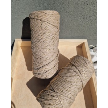 Makrame Mezglošanas Aukla 3 mm Brown Gold 100 m - OUWAKIDS