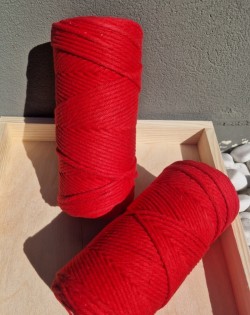 Makrame Mezglošanas Aukla 3 mm Red 100 m - OUWAKIDS