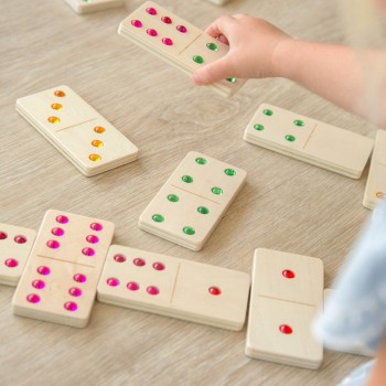 Lielie Koka Domino ar Krāsainiem Dārgakeņiem - Tickit