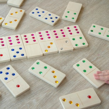 Lielie Koka Domino ar Krāsainiem Dārgakeņiem - Tickit