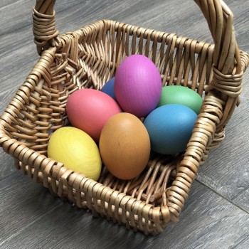 RAINBOW WOODEN EGGS, 7 PIECES - TICKIT
