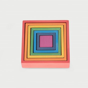 RAINBOW WOODEN SQUARES - TICKIT