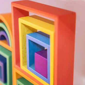 RAINBOW WOODEN SQUARES - TICKIT