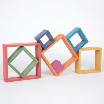 RAINBOW WOODEN SQUARES - TICKIT