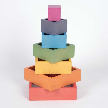 RAINBOW WOODEN SQUARES - TICKIT