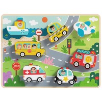 WOODEN TRANSPORT PUZZLE FOR LITTLE ONES - TOOKY TOY