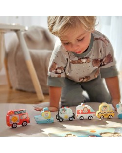 TRANSPORTLĪDZEKĻU KOKA PUZLE MAZUĻIEM - TOOKY TOY