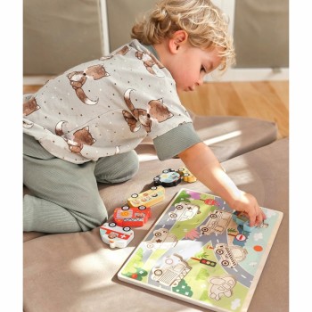 WOODEN TRANSPORT PUZZLE FOR LITTLE ONES - TOOKY TOY