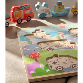 WOODEN TRANSPORT PUZZLE FOR LITTLE ONES - TOOKY TOY
