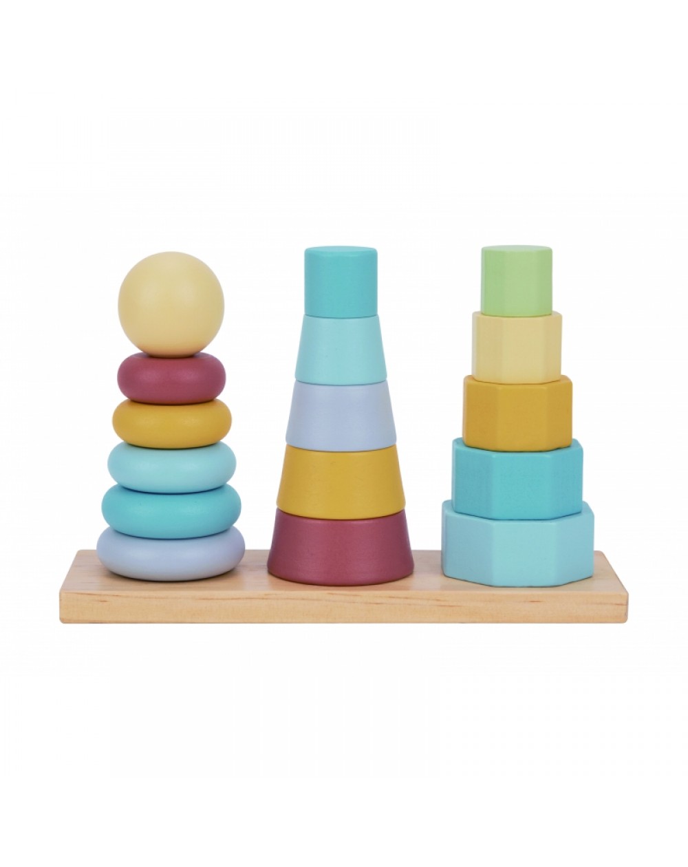TRĪS KOKA PIRAMĪDAS - TOOKY TOY