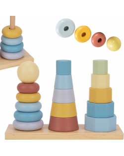 TRĪS KOKA PIRAMĪDAS - TOOKY TOY