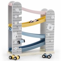 RACETRACK WITH 4 WOODEN CARS - VIGA