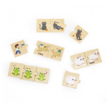 IZGLĪTOJOŠA ATTĪSTOŠA ATBILSTĪBU KOKA PUZLE SPĒLE DZĪVNIEKU AKTIVITĀTES - VIGA