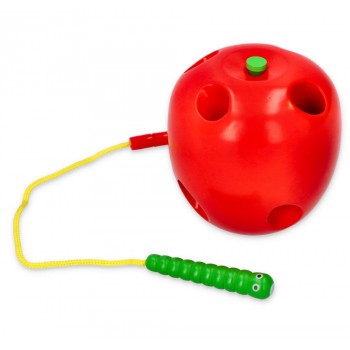 LACING TOY RED APPLE AND WORM - VIGA LACING TOY RED APPLE AND WORM - VIGA
