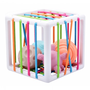 SENSORAIS KUBS AR 4 MĪKSTĀM SENSORĀM BUMBIŅĀM - WOOPIE