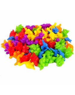 KOMPLEKTS KRĀSU APGUVEI ŠĶIROŠANA MATEMĀTIKAI 95 ELEMENTI DINOZAURI- WOOPIE GREEN