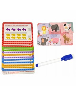 IZGLĪTOJOŠS KOMPLEKTS KRĀSU APGUVE ŠĶIROŠANA MATEMĀTIKA 83 ELEMENTI DZĪVNIEKI- WOOPIE GREEN