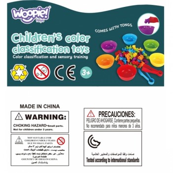 EDUCATIONAL SET COLOR LEARNING SORTING MATHEMATICS 83 ELEMENTS ANIMALS - WOOPIE GREEN