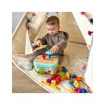 KRĀSAINS KOMPLEKTS BŪVĒŠANAI, VĒRŠANAI, SASKAŅOŠANAI, 12IN1 - WOOPIE GREEN