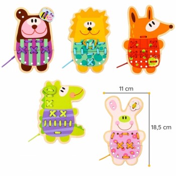 AUKLU VĒRŠANAS KOMPLEKTS SPĒLE 5IN1 DZĪVNIEKI - WOOPIE