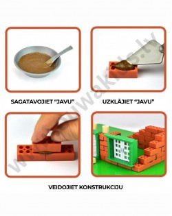 RADOŠS MĀJAS CELTNIECĪBAS KOMPLEKTS NO ĶIEĢEĻIEM - WOOPIE GREEN