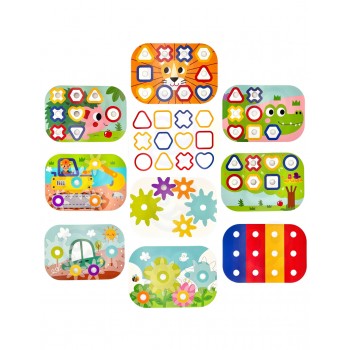 KRĀSAINS KOMPLEKTS BŪVĒŠANAI, VĒRŠANAI, SASKAŅOŠANAI, 12IN1 - WOOPIE GREEN