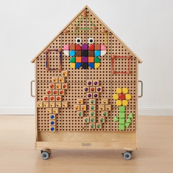 BRĪVI STĀVOŠA KOKA STEM TĀFELE XXL MĀJIŅAS FORMĀ - MASTERKIDZ