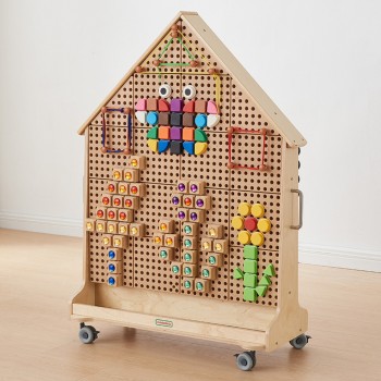 FREE-STANDING WOODEN STEM BOARD XXL IN THE SHAPE OF A HOUSE - MASTERKIDZ