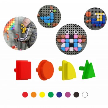 GEOMETRIC SHAPE ELEMENTS IN 8 COLORS, 256 PIECES - MASTERKIDZ