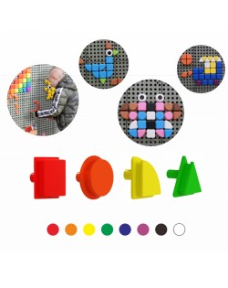 ĢEOMETRISKO FIGŪRU ELEMENTI 8 KRĀSĀS, 256 GABALI - MASTERKIDZ
