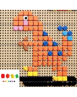 ĢEOMETRISKO FIGŪRU ELEMENTI 8 KRĀSĀS, 256 GABALI - MASTERKIDZ