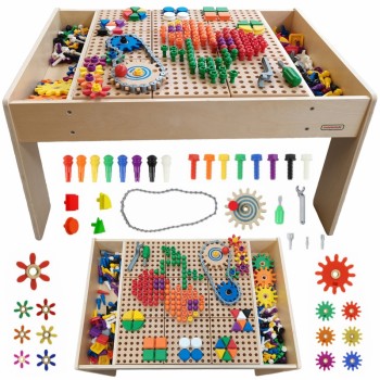 WOODEN DESK + STEM WALL ACCESSORIES - MASTERKIDZ