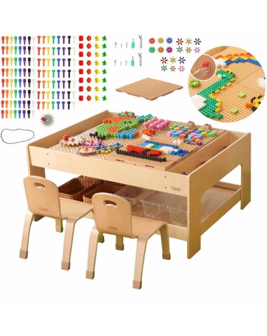 KOKA MĀCĪBU GALDS + STEM SIENAS PIEDERUMI + 135 KLUCĪŠI - MASTERKIDZ