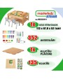 KOKA MĀCĪBU GALDS + STEM SIENAS PIEDERUMI + 135 KLUCĪŠI - MASTERKIDZ