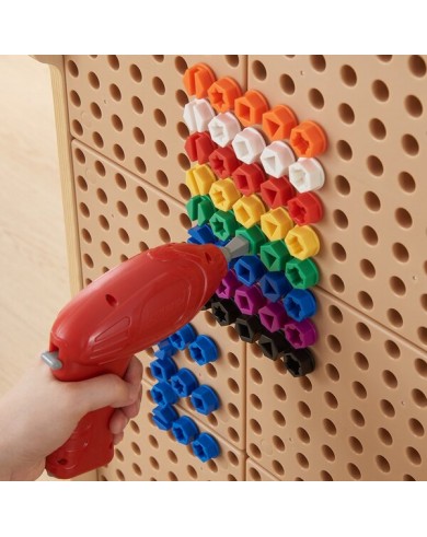 KRĀSAINO SKRŪVJU KOMPLEKTS STEM RADOŠAJAI TĀFELEI, 512 GABALI, DAŽĀDAS KRĀSAS - MASTERKIDZ