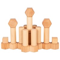 Wooden Blocks Oiled with Walnut Oil, 75 pcs