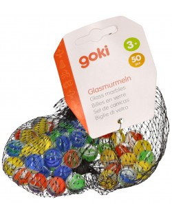 KRĀSAINAS STIKLA BUMBIŅAS 50 GAB. - GOKI