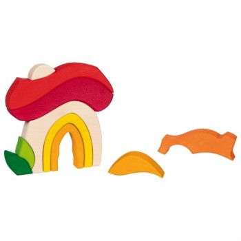 Wooden Blocks Mushroom House - GOKI