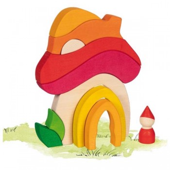 Wooden Blocks Mushroom House - GOKI