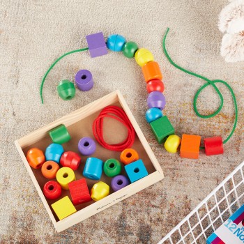 Lielo Koka Kreļļu Pērļu Komplekts Vēršanai - Melissa&Doug