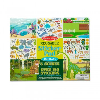 Atkārtoti Lietojamu Uzlīmju Bloks Habitats 150+ uzlīmes - Melissa&Doug