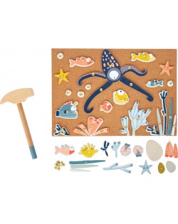 RADOŠS ATTĪSTOŠS KOMPLEKTS SPĒLE AR NAGLIŅĀM SEALIFE - SMALL FOOT