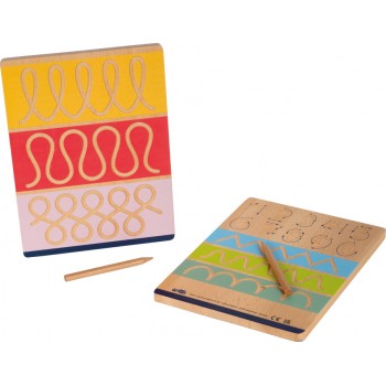 BURTU CIPARU UN LĪNIJU MĀCĪBAS KOKA TĀFELE - SMALL FOOT