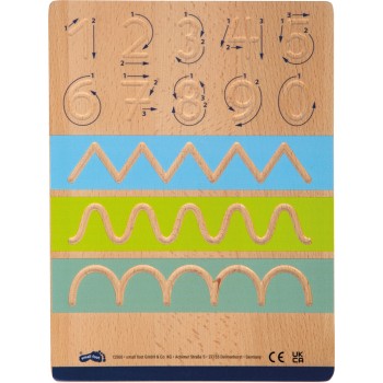 BURTU CIPARU UN LĪNIJU MĀCĪBAS KOKA TĀFELE - SMALL FOOT