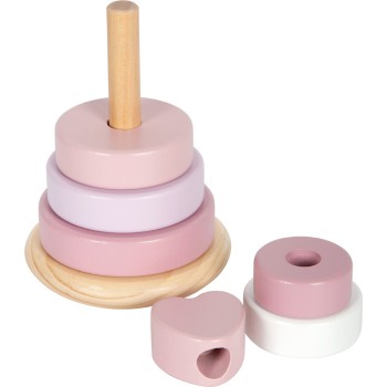 WOODEN TOWER PYRAMID IN PINK SHADES - SMALL FOOT