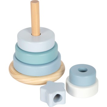 WOODEN TOWER PYRAMID IN BLUE SHADES - SMALL FOOT