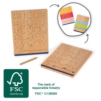 BURTU CIPARU UN LĪNIJU MĀCĪBAS KOKA TĀFELE - SMALL FOOT