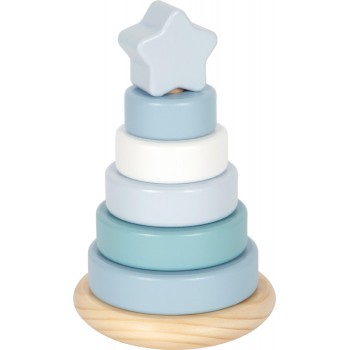 WOODEN TOWER PYRAMID IN BLUE SHADES - SMALL FOOT